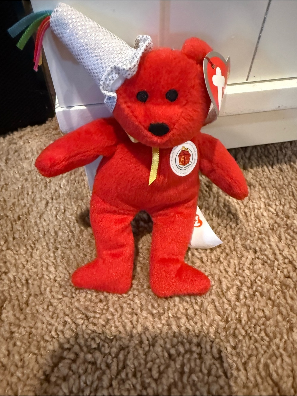 TY McDonald's Teenie Beanie - #1 HAPPY MEAL 25th the Bear (2004) (4.5 inch